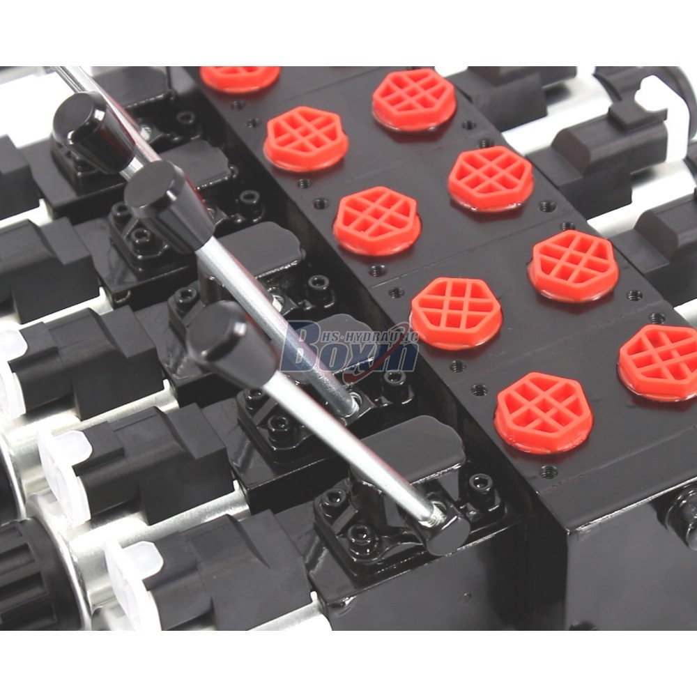 DCV56 Solenoid 5 Spool Sectional Directional Valve for Hydraulic Systems detail image